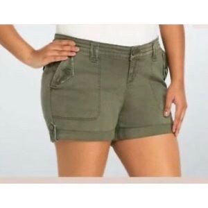 Torrid Shorts  Military Olive Green Rolled Hem